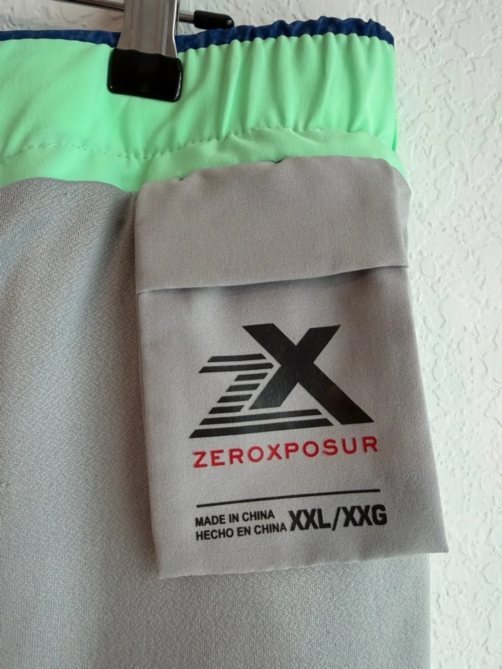 ZeroXposur Men's Royal Blue Swim Board Shorts with Lime Accents